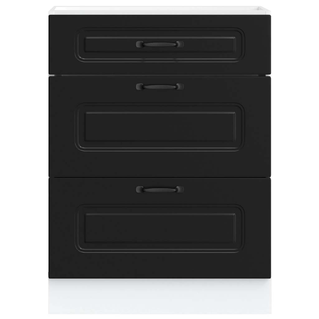 vidaXL Meuble bas de cuisine « Kalmar » Noir Bois d'ingénierie