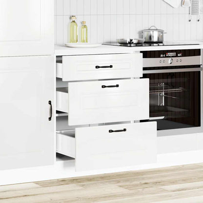 Meuble bas de cuisine vidaXL « Kalmar » blanc brillant en bois d'ingénierie