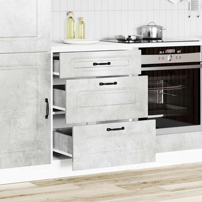 vidaXL Meuble bas de cuisine Kalmar gris béton en bois d'ingénierie