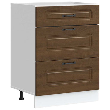 vidaXL Meuble bas de cuisine Kalmar Marron Aspect chêne Bois d'ingénierie