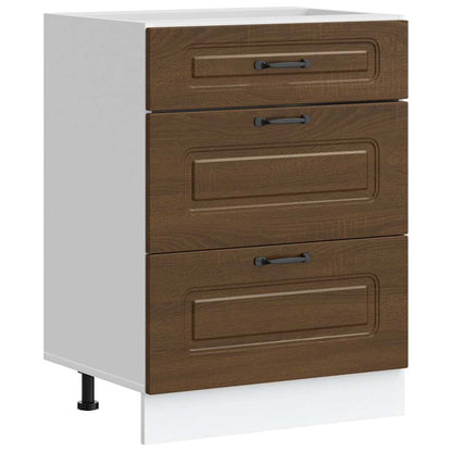vidaXL Meuble bas de cuisine Kalmar Marron Aspect chêne Bois d'ingénierie