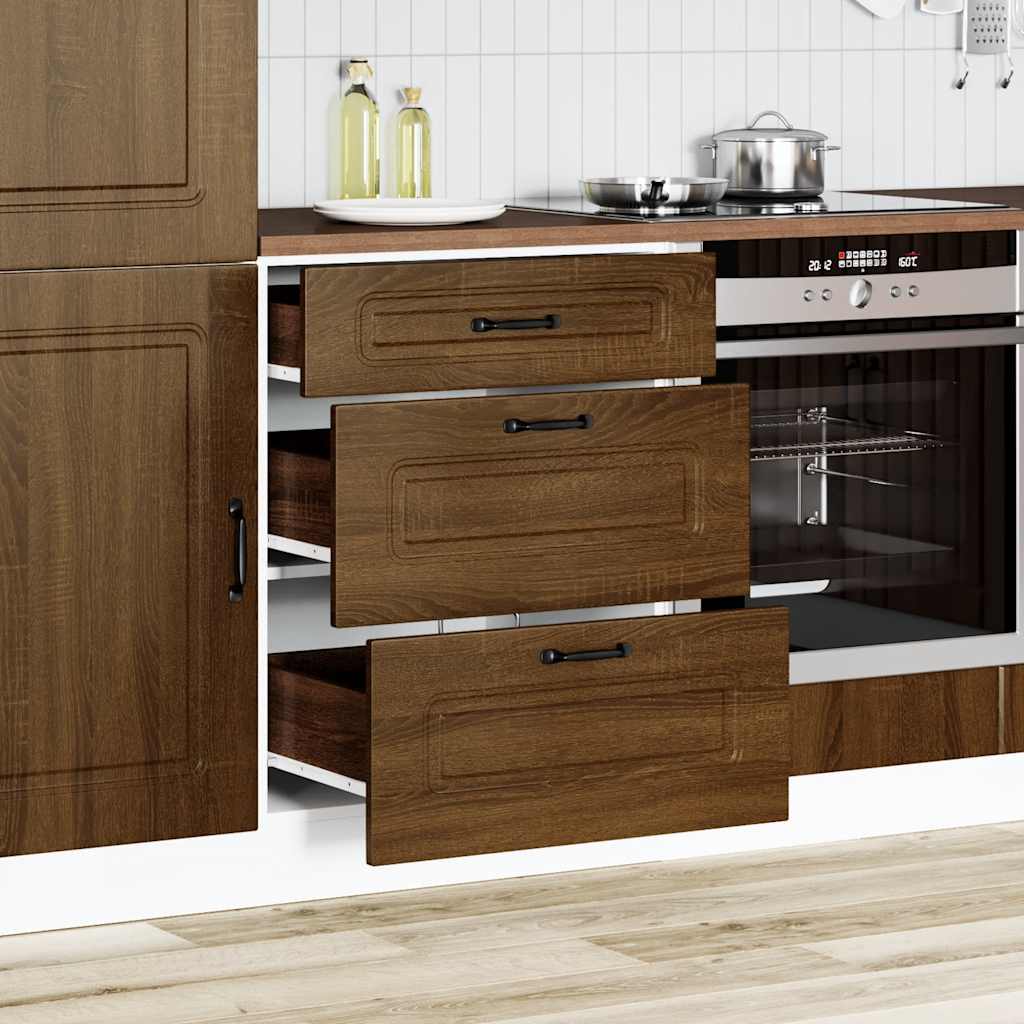 vidaXL Meuble bas de cuisine Kalmar Marron Aspect chêne Bois d'ingénierie