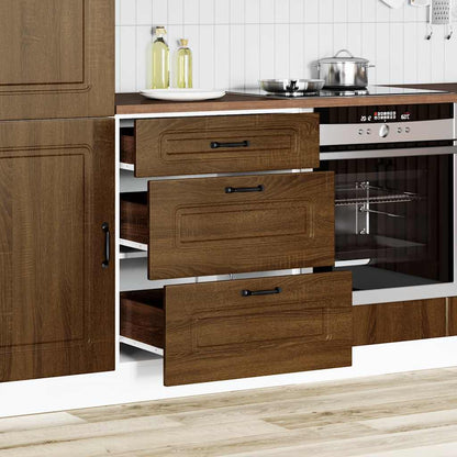 vidaXL Meuble bas de cuisine Kalmar Marron Aspect chêne Bois d'ingénierie