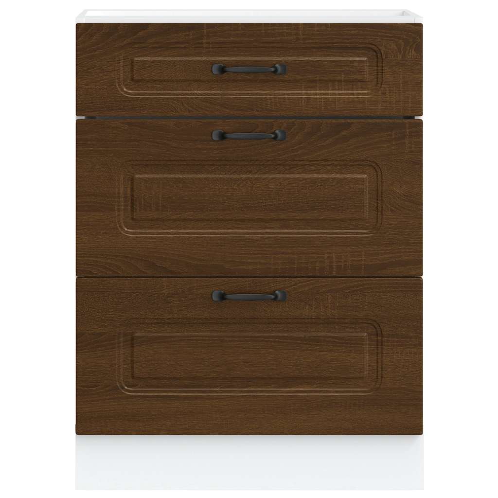 vidaXL Meuble bas de cuisine Kalmar Marron Aspect chêne Bois d'ingénierie