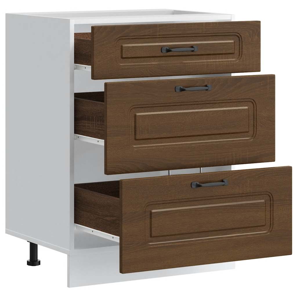 vidaXL Meuble bas de cuisine Kalmar Marron Aspect chêne Bois d'ingénierie