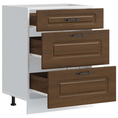 vidaXL Meuble bas de cuisine Kalmar Marron Aspect chêne Bois d'ingénierie