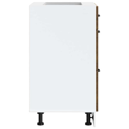 vidaXL Meuble bas de cuisine Kalmar Marron Aspect chêne Bois d'ingénierie