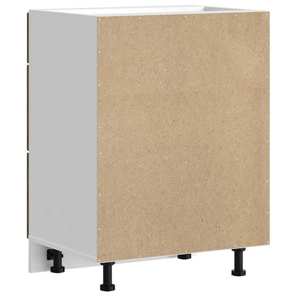 vidaXL Meuble bas de cuisine Kalmar Marron Aspect chêne Bois d'ingénierie