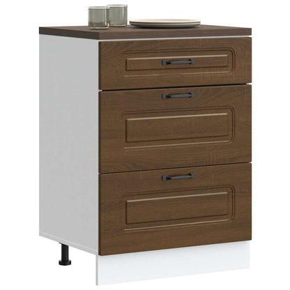 vidaXL Meuble bas de cuisine Kalmar Marron Aspect chêne Bois d'ingénierie