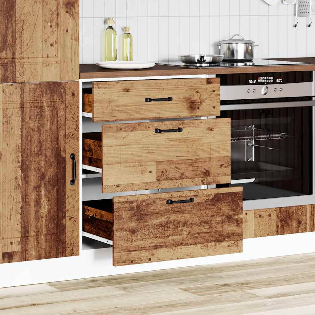 vidaXL Küchenunterschrank Kalmar Altholz-Optik Holzwerkstoff