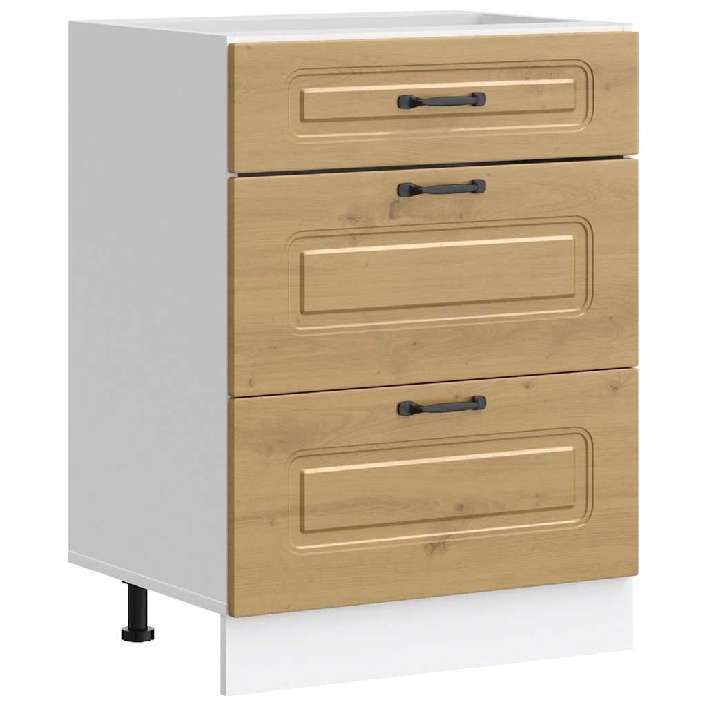 vidaXL Meuble bas de cuisine Kalmar chêne artisan Bois d'ingénierie