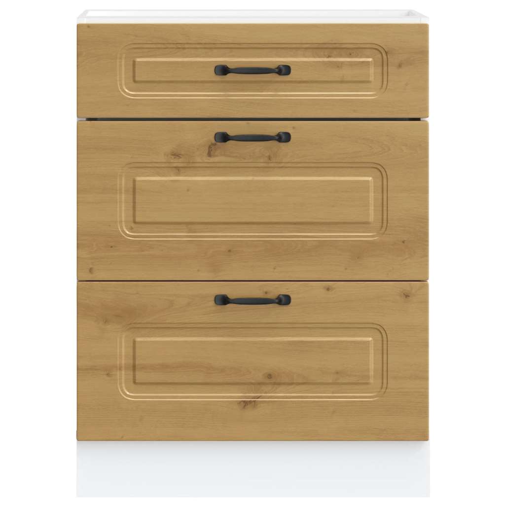 vidaXL Meuble bas de cuisine Kalmar chêne artisan Bois d'ingénierie