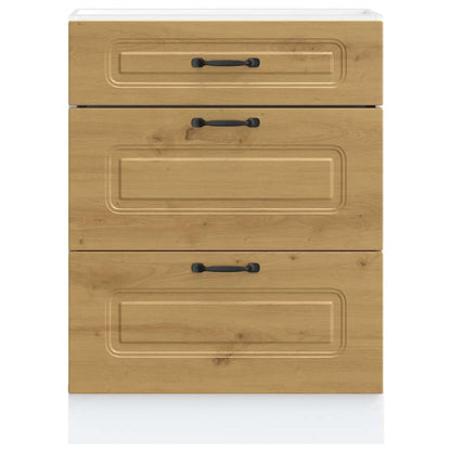vidaXL Meuble bas de cuisine Kalmar chêne artisan Bois d'ingénierie