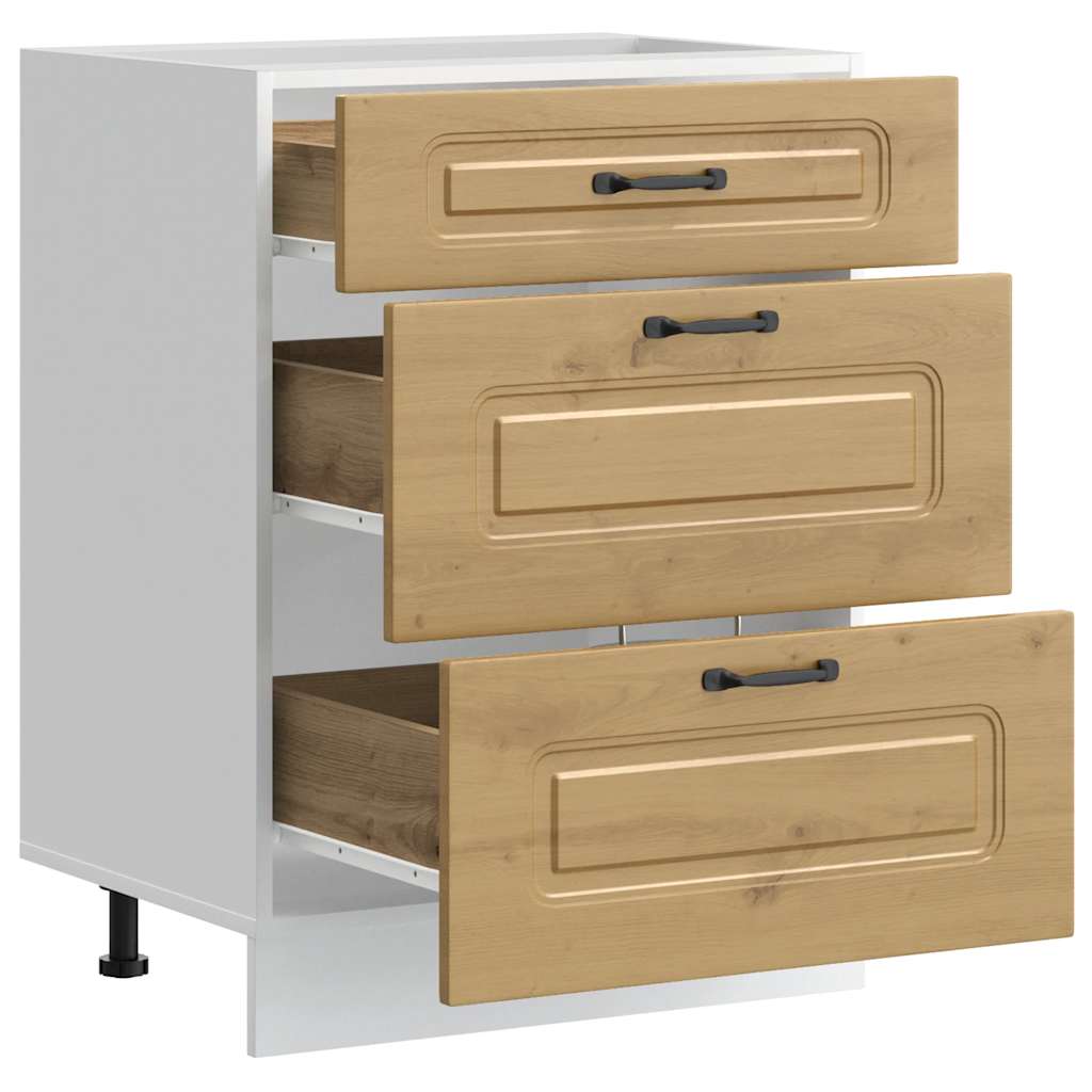 vidaXL Meuble bas de cuisine Kalmar chêne artisan Bois d'ingénierie
