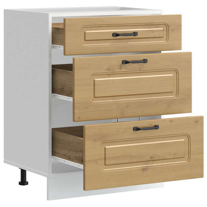 vidaXL Meuble bas de cuisine Kalmar chêne artisan Bois d'ingénierie