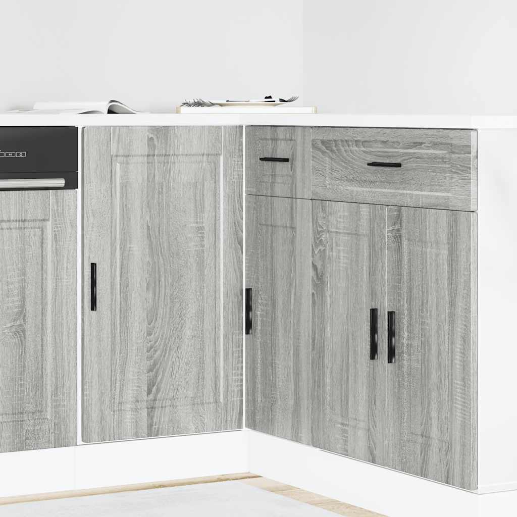 vidaXL Meuble bas de cuisine Porto Gris Bois d'ingénierie