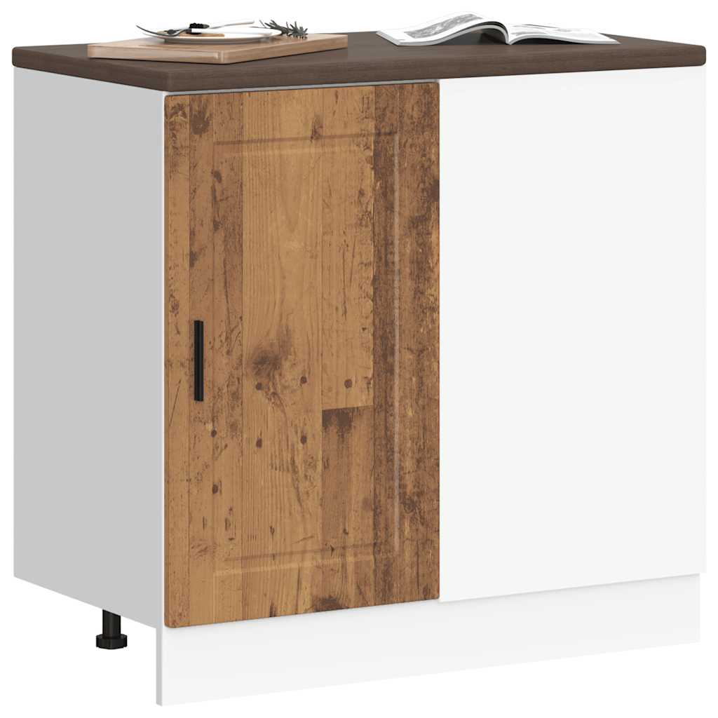 vidaXL Meuble bas de cuisine Porto aspect bois de récupération bois d'ingénierie