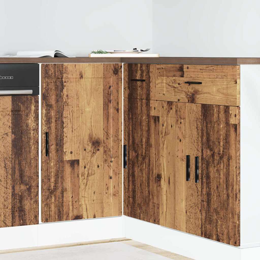 vidaXL Meuble bas de cuisine Porto aspect bois de récupération bois d'ingénierie