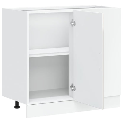 Meuble bas de cuisine vidaXL « Lucca » blanc brillant en bois d'ingénierie