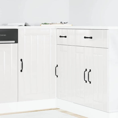 Meuble bas de cuisine vidaXL « Lucca » blanc brillant en bois d'ingénierie