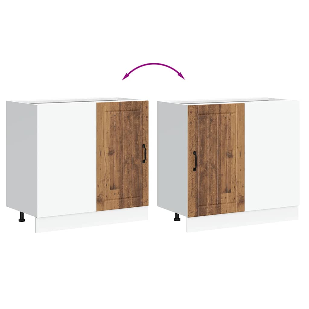 vidaXL Meuble bas de cuisine Lucca aspect bois recyclé Bois d'ingénierie