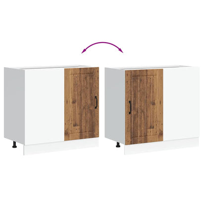 vidaXL Meuble bas de cuisine Lucca aspect bois recyclé Bois d'ingénierie