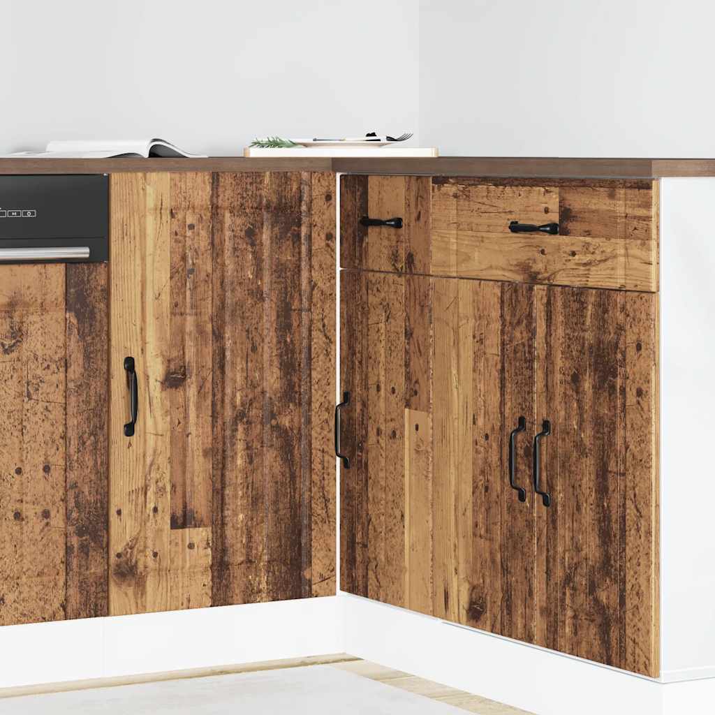vidaXL Meuble bas de cuisine Lucca aspect bois recyclé Bois d'ingénierie
