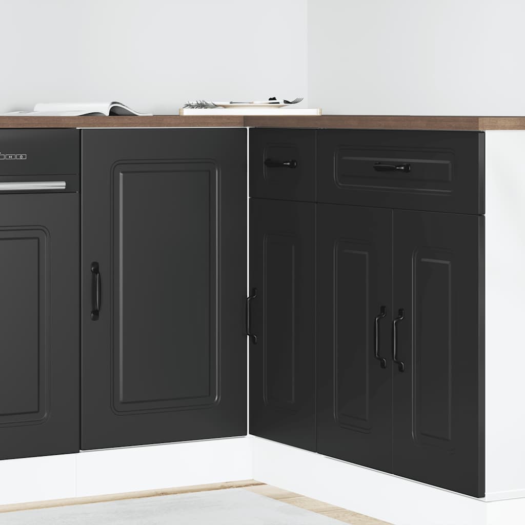 vidaXL Meuble bas de cuisine « Kalmar » Noir Bois d'ingénierie