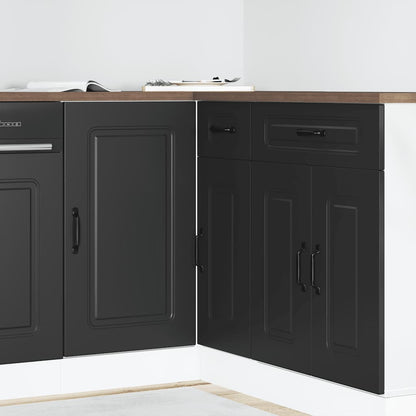 vidaXL Meuble bas de cuisine « Kalmar » Noir Bois d'ingénierie