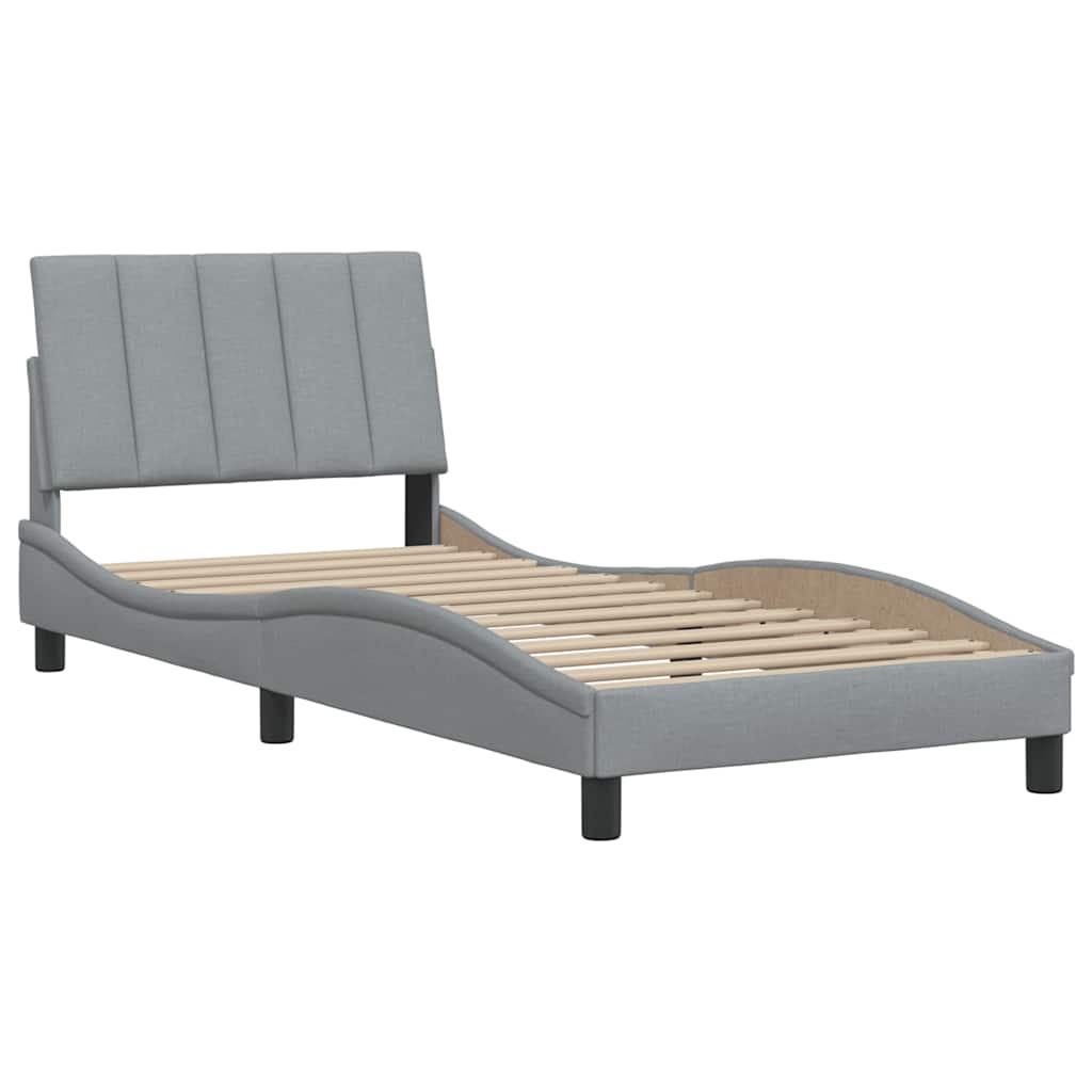 vidaXL Bettgestell ohne Matratze "Hanko" Hellgrau 80x200 cm Stoff