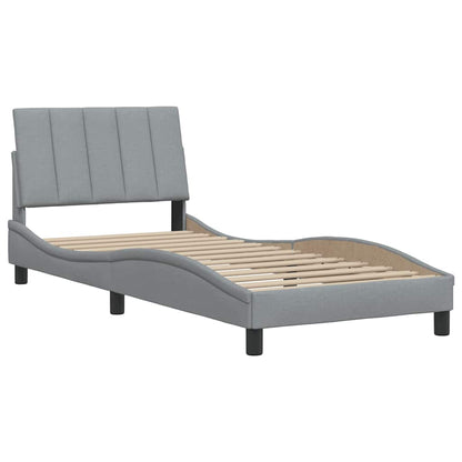 vidaXL Bettgestell ohne Matratze "Hanko" Hellgrau 80x200 cm Stoff