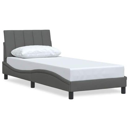 vidaXL Bettgestell ohne Matratze "Hanko" Dunkelgrau 80x200 cm Stoff