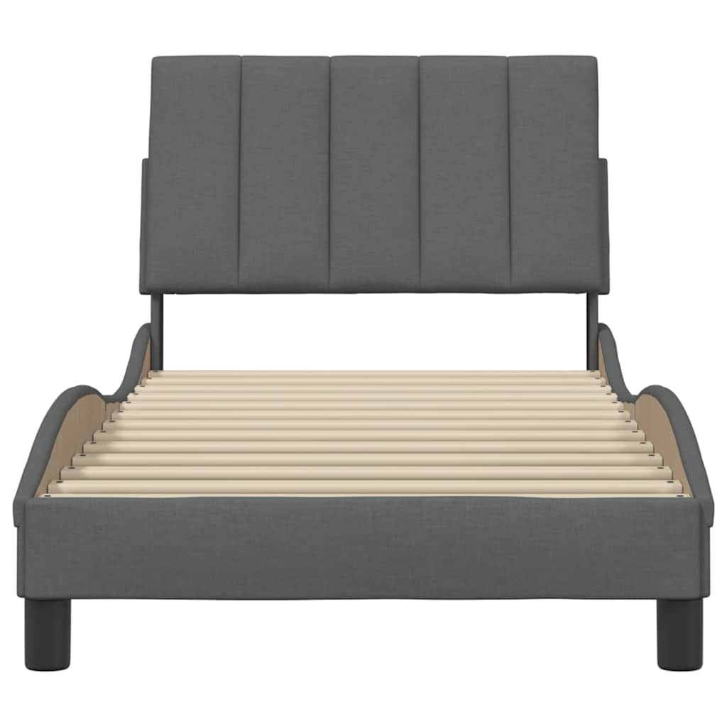 vidaXL Bettgestell ohne Matratze "Hanko" Dunkelgrau 80x200 cm Stoff