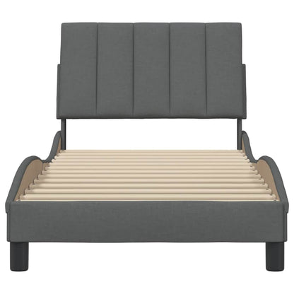 vidaXL Bettgestell ohne Matratze "Hanko" Dunkelgrau 80x200 cm Stoff