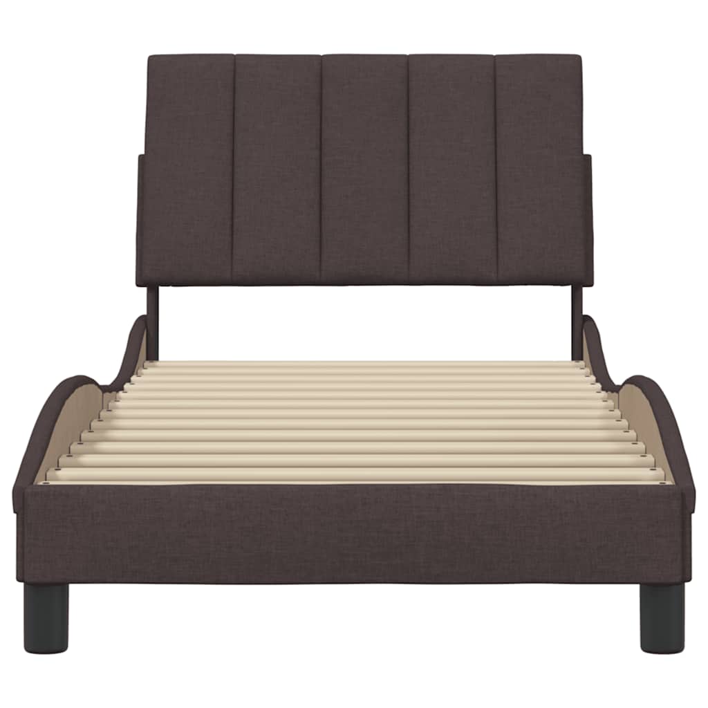 vidaXL Bettgestell ohne Matratze "Hanko" Dunkelbraun 80x200 cm Stoff