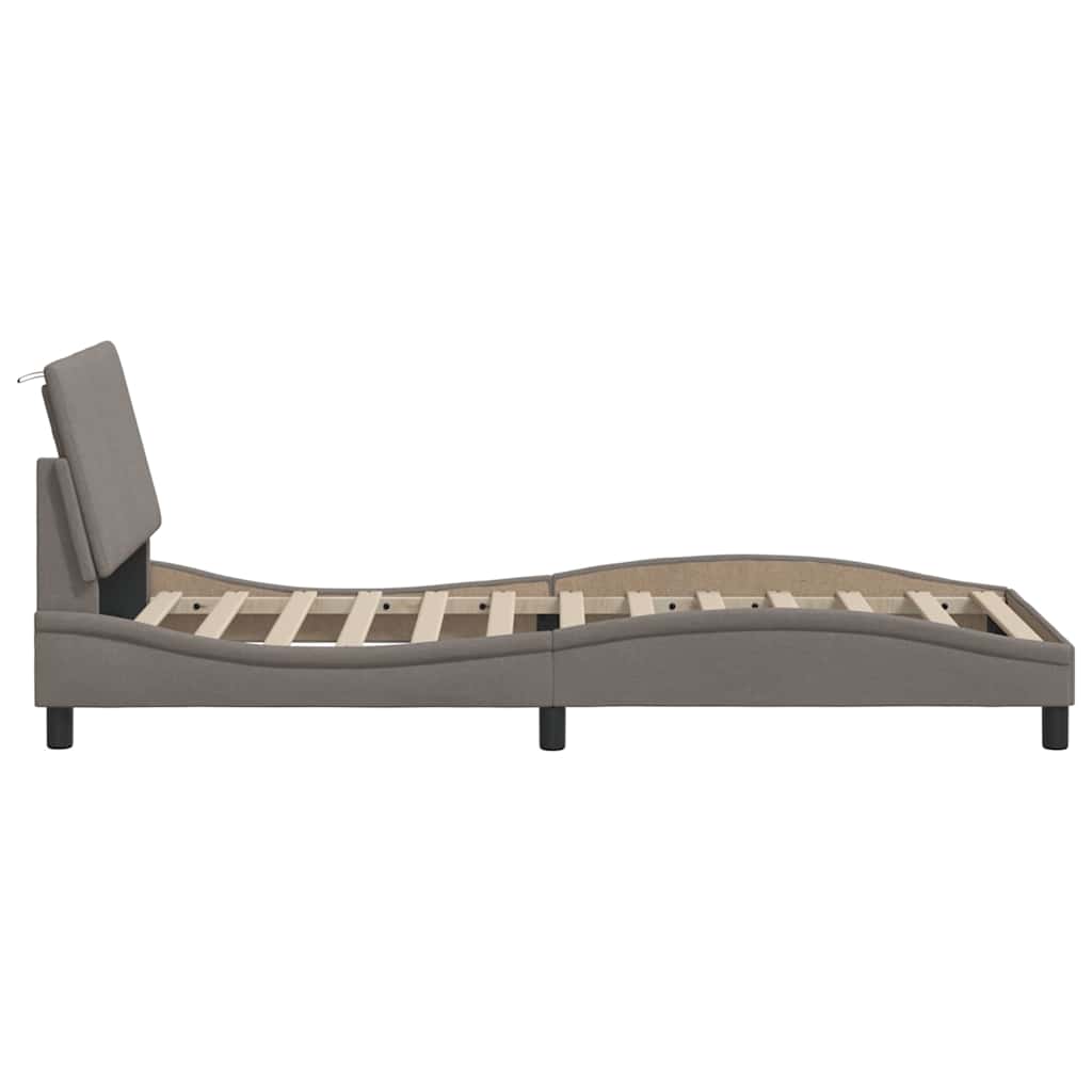 vidaXL Bettgestell ohne Matratze "Hanko" Taupe 80x200 cm Stoff