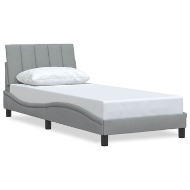 vidaXL Bettgestell ohne Matratze "Hanko" Hellgrau 90x190 cm Stoff