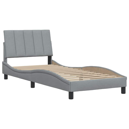 vidaXL Bettgestell ohne Matratze "Hanko" Hellgrau 90x190 cm Stoff