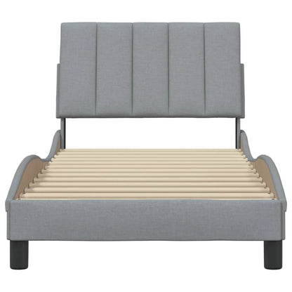 vidaXL Bettgestell ohne Matratze "Hanko" Hellgrau 90x190 cm Stoff