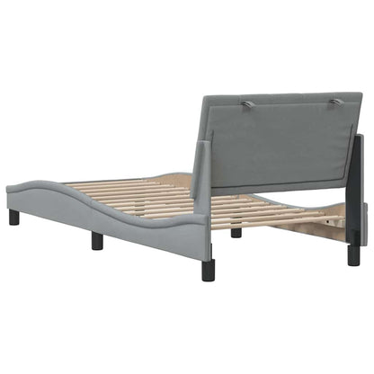vidaXL Bettgestell ohne Matratze "Hanko" Hellgrau 90x190 cm Stoff