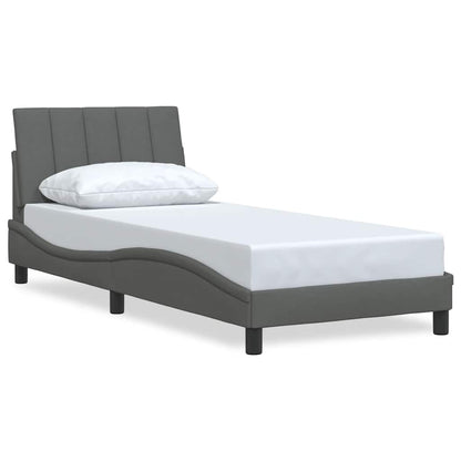 vidaXL Bettgestell ohne Matratze "Hanko" Dunkelgrau 90x190 cm Stoff