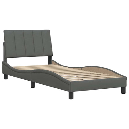 vidaXL Bettgestell ohne Matratze "Hanko" Dunkelgrau 90x190 cm Stoff