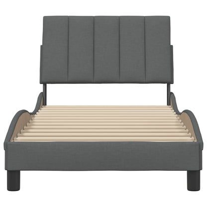 vidaXL Bettgestell ohne Matratze "Hanko" Dunkelgrau 90x190 cm Stoff