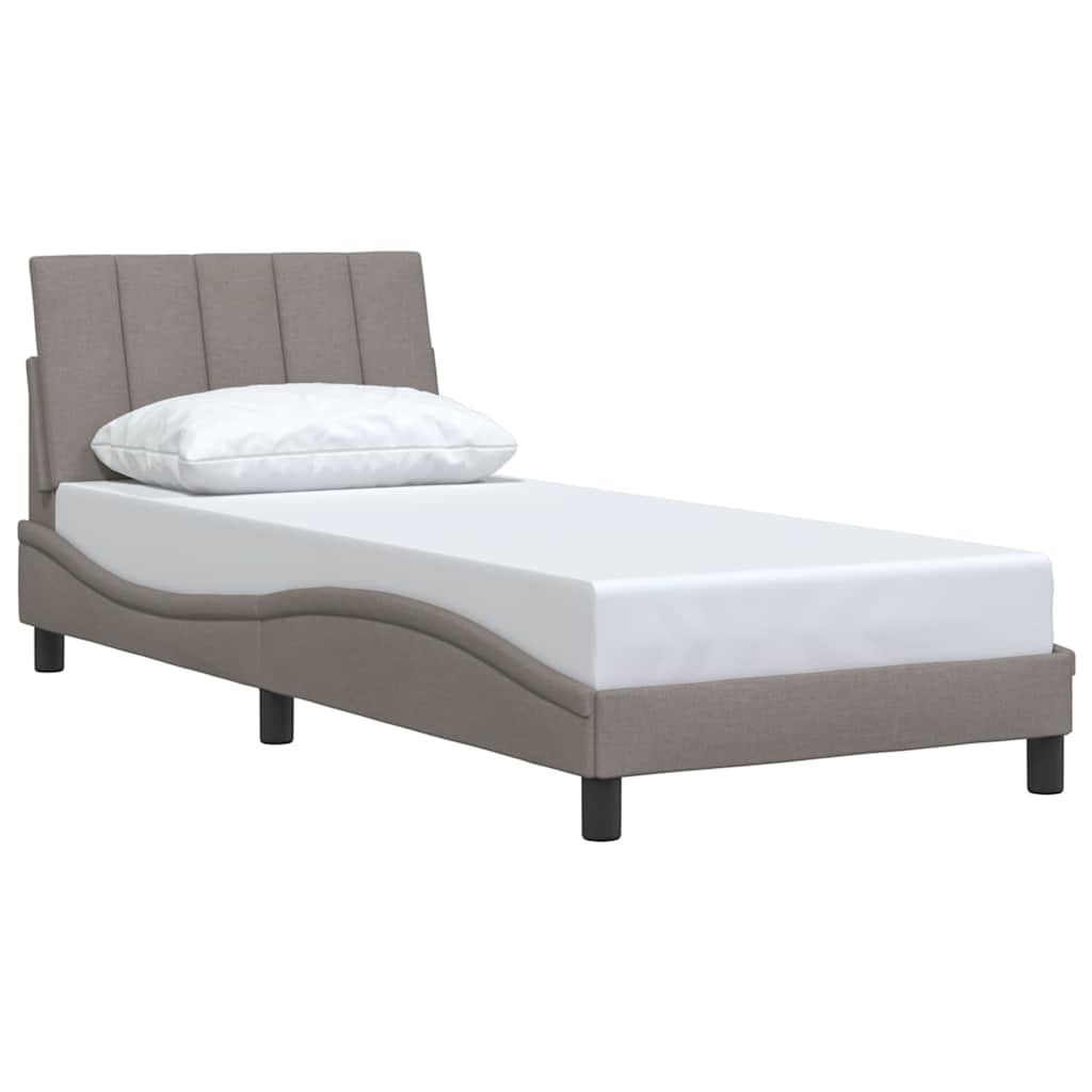 vidaXL Bettgestell ohne Matratze "Hanko" Taupe 90x190 cm Stoff