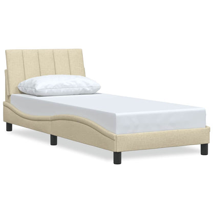 vidaXL Bettgestell ohne Matratze "Hanko" Creme 90x190 cm Stoff