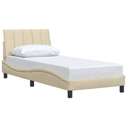 vidaXL Bettgestell ohne Matratze "Hanko" Creme 90x190 cm Stoff