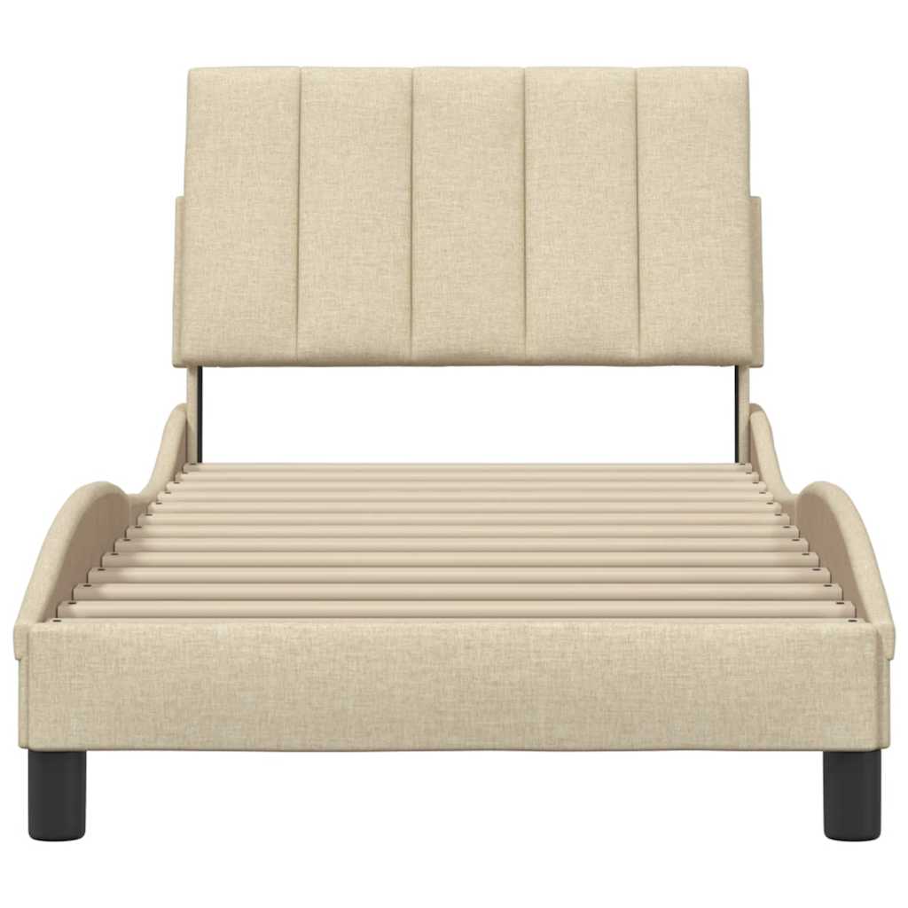 vidaXL Bettgestell ohne Matratze "Hanko" Creme 90x190 cm Stoff