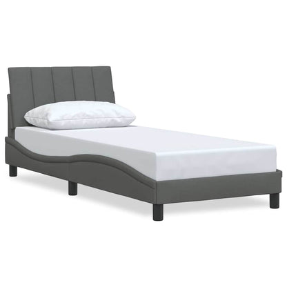 vidaXL Bettgestell ohne Matratze "Hanko" Dunkelgrau 90x200 cm Stoff
