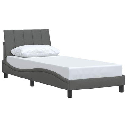 vidaXL Bettgestell ohne Matratze "Hanko" Dunkelgrau 90x200 cm Stoff