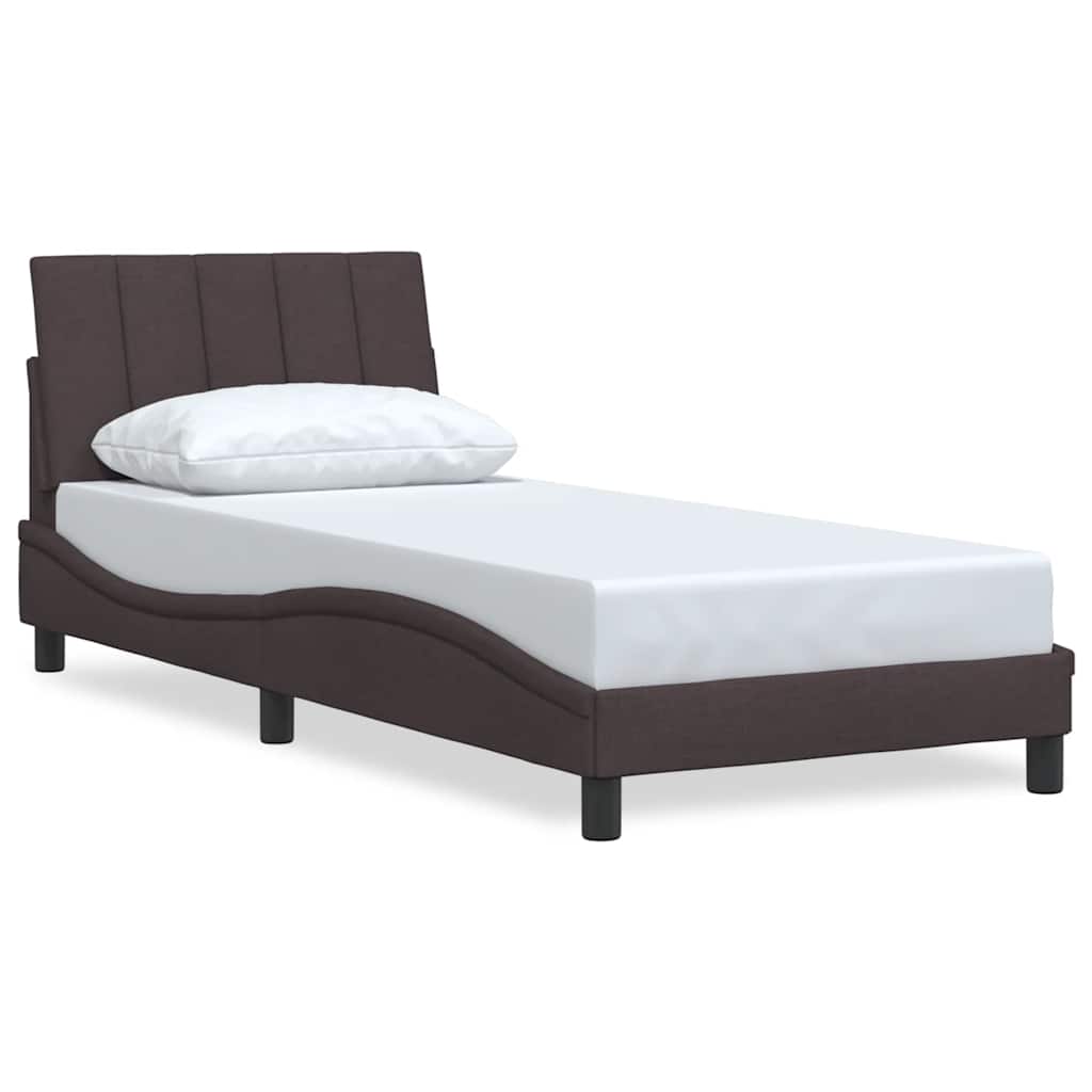 vidaXL Bettgestell ohne Matratze "Hanko" Dunkelbraun 90x200 cm Stoff
